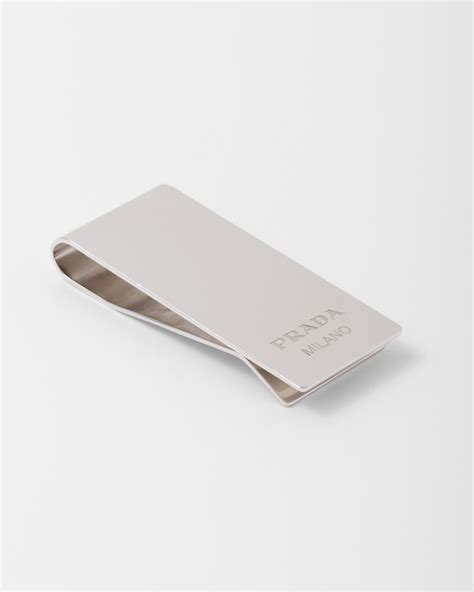 silver money clip Prada